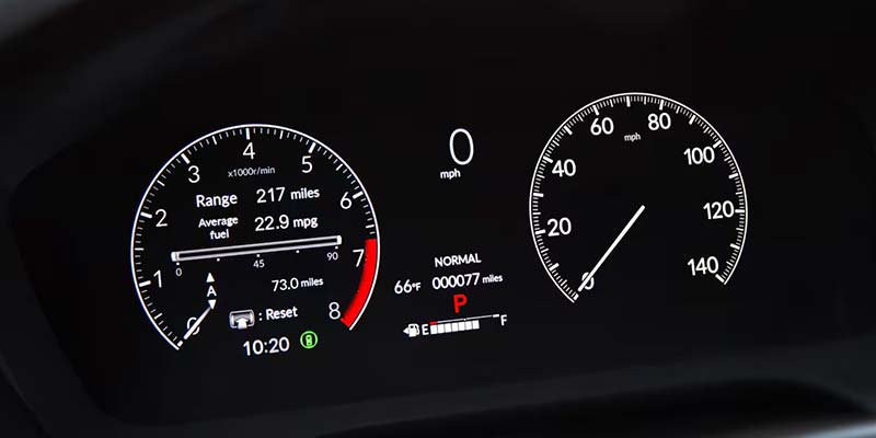 2026 Honda HR-V digital display with speed and range indicators.
